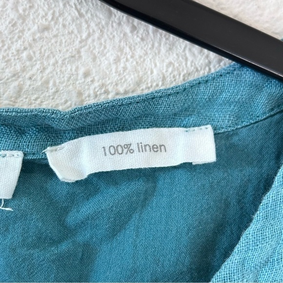 C&C California Lot of 2 Women’s Dress 100% Linen Small Pink Turquoise Summer - Picture 3 of 14